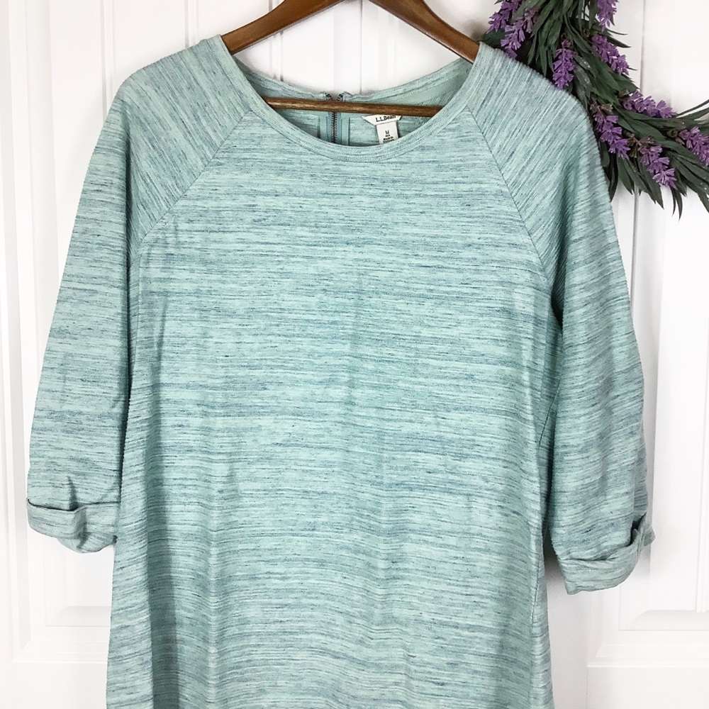 L.L. Bean Marled Teal Tunic w/cuffed Sleeves